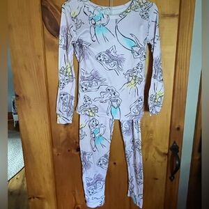 Girls Disney Princess two piece long sleeved pajamas.